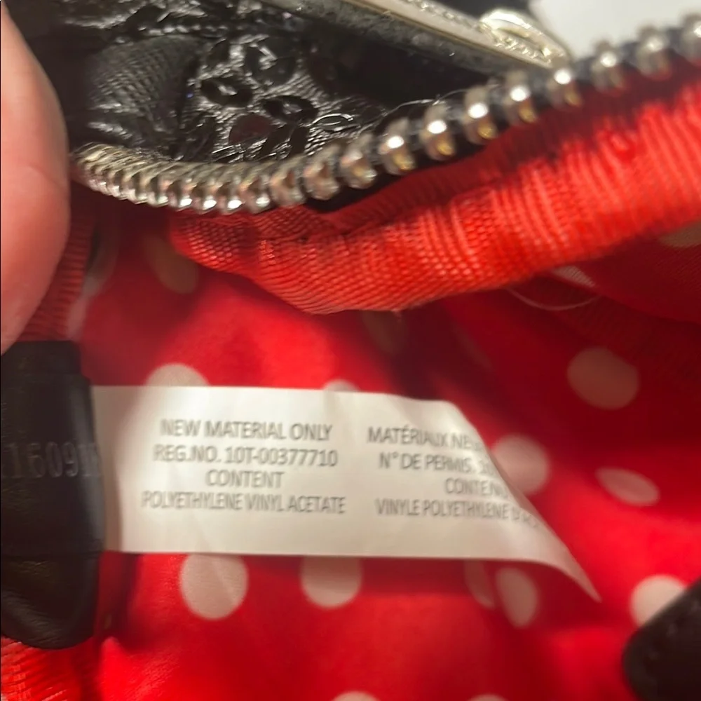 Loungefly Disney Minnie Black Sequin Bum Bag with Red Accent - Picture 9 of 14
